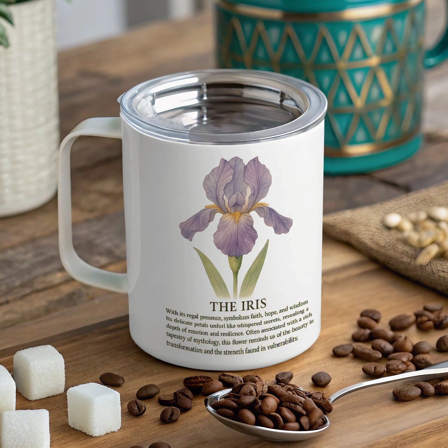 The Iris Mug Beautiful Floral Design Ceramic product