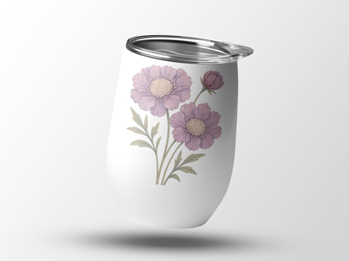 Purple Flower Design Tumbler Stylish Floral Product