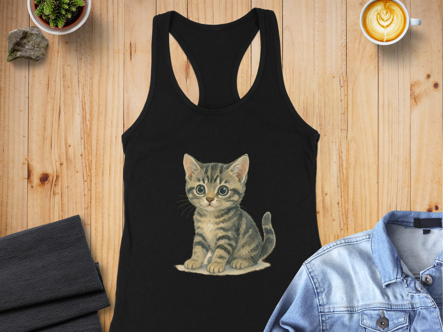 Adorable Kitten Graphic Print on Trendy Tank Top product