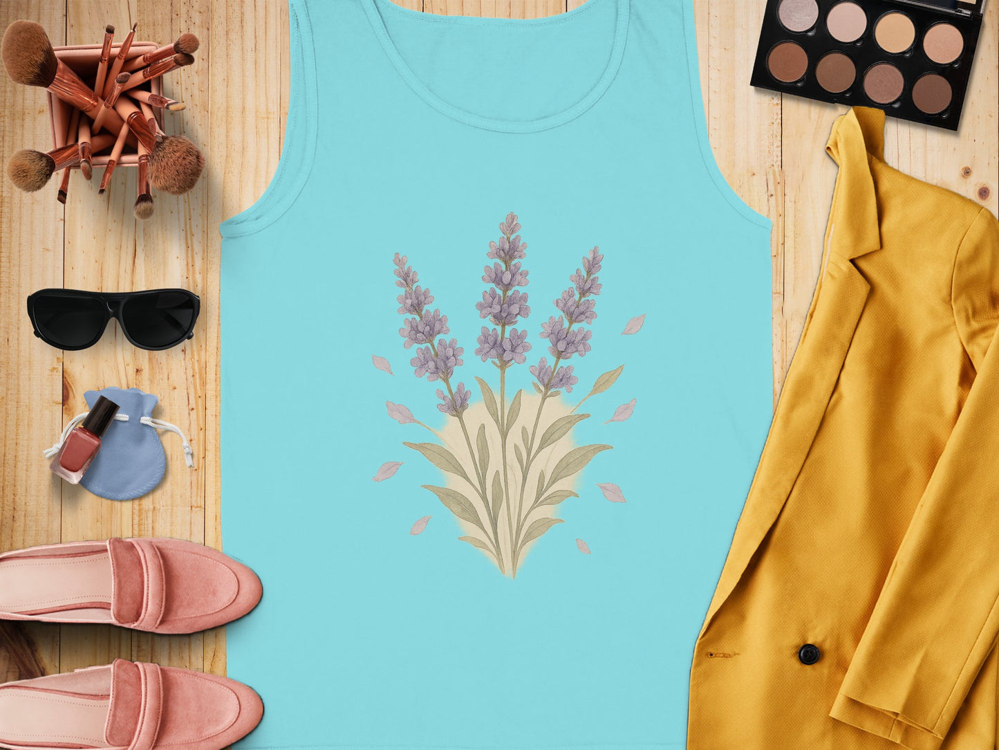 Lavender Floral Graphic Design Sleeveless Tank product type