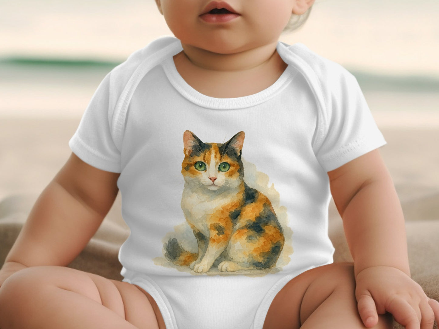 Adorable Kitten Print Baby Onesie product