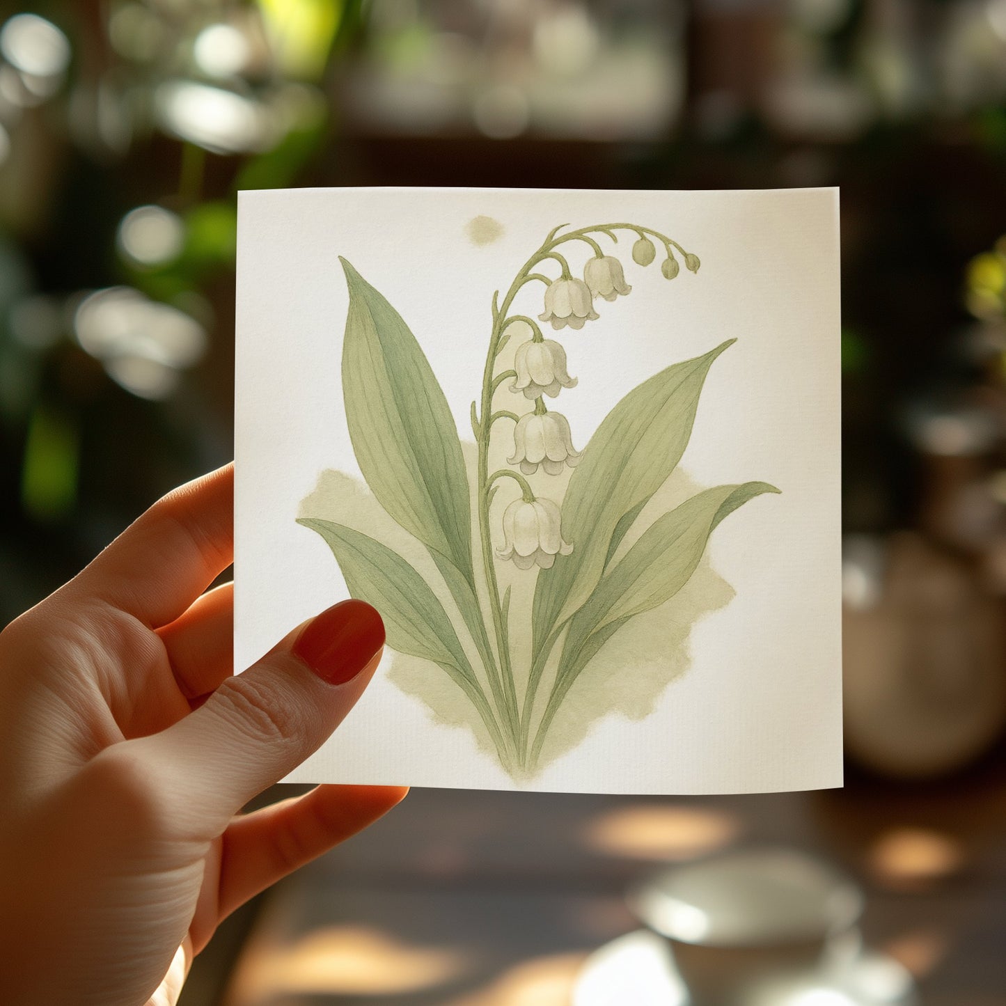 Elegant Lily of the Valley Botanical Art Print product type