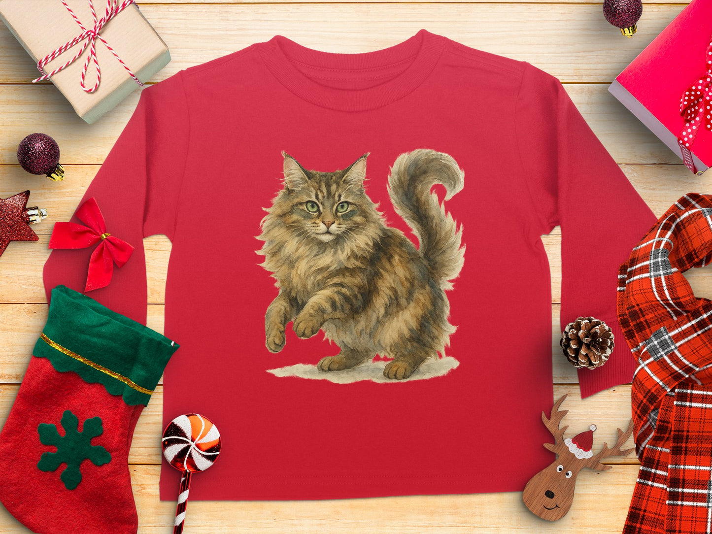 Adorable Cat Design Kids Long Sleeve Shirt product