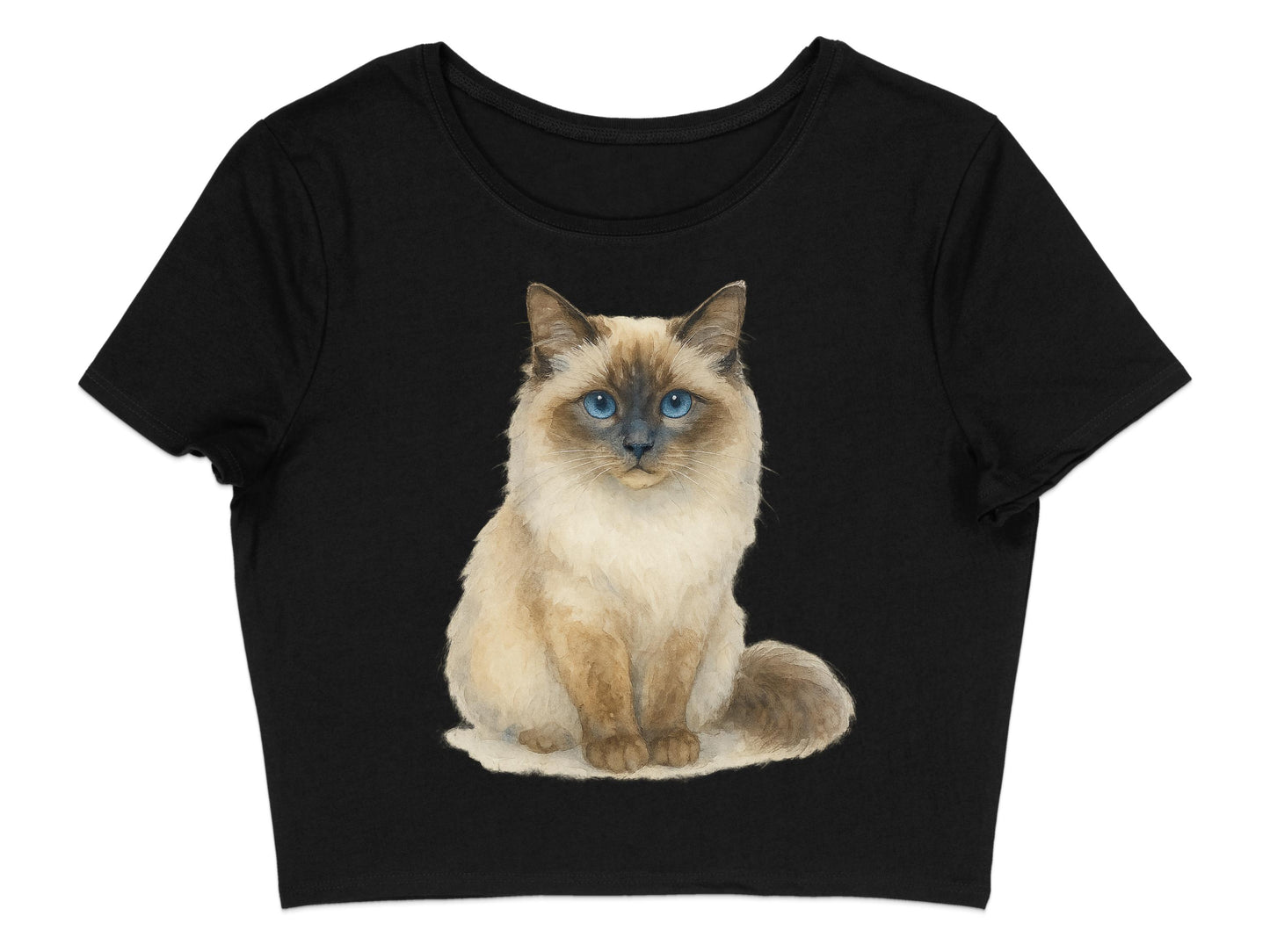 Elegant Blue-Eyed Cat Design Women's Crop Top product