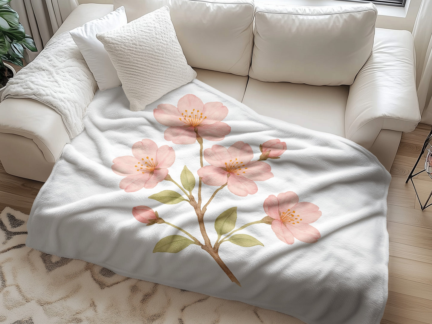 Elegant Floral Print Throw Blanket product