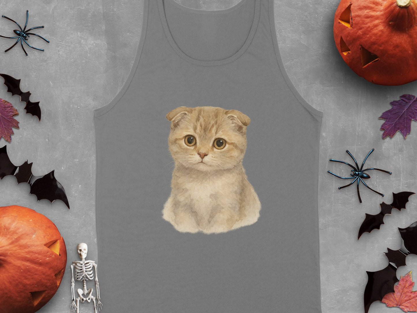 Cute Scottish Fold Cat Design Tank Top product type