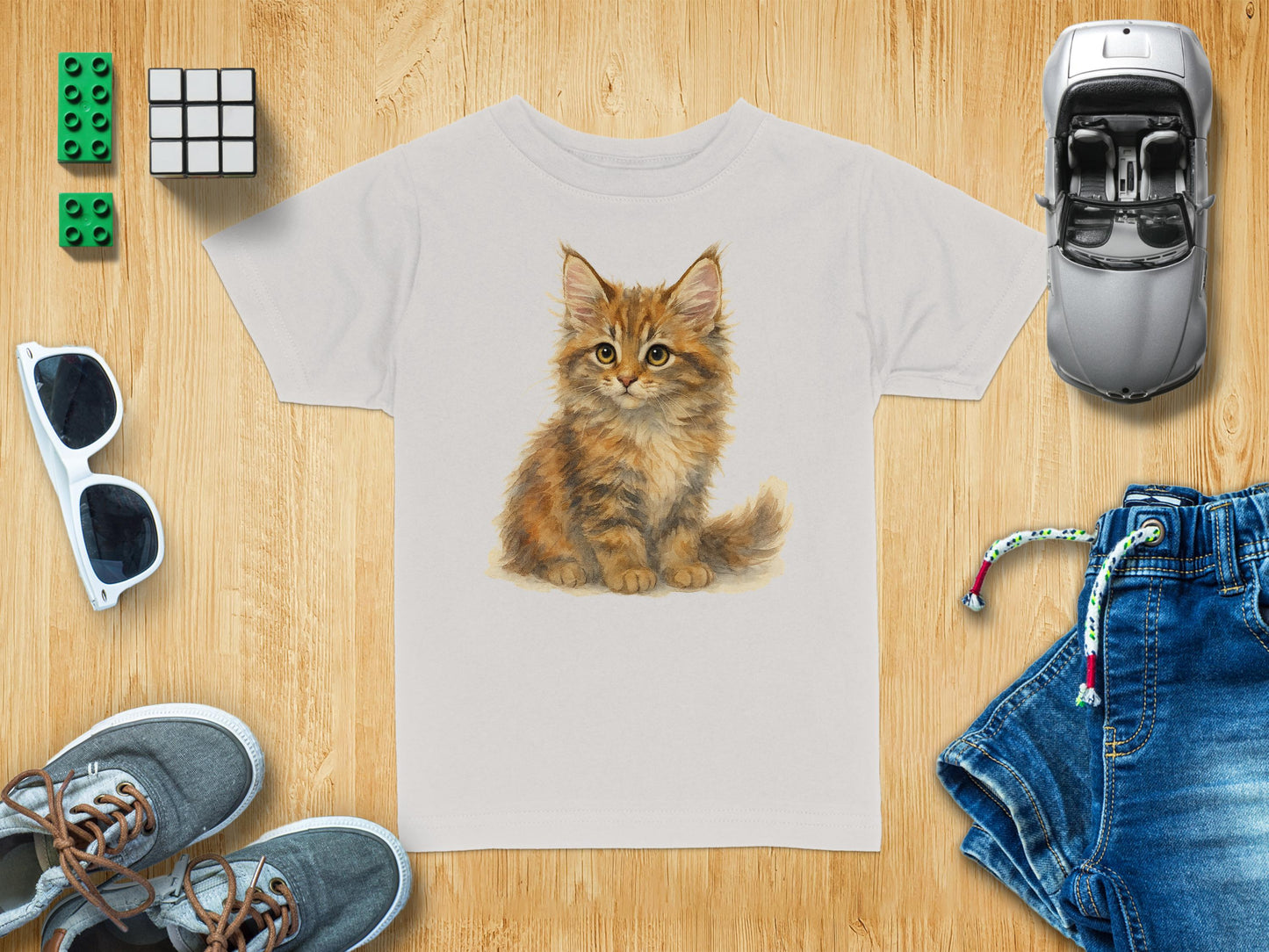 Adorable Kitten Print Design on Comfortable T-Shirt product type