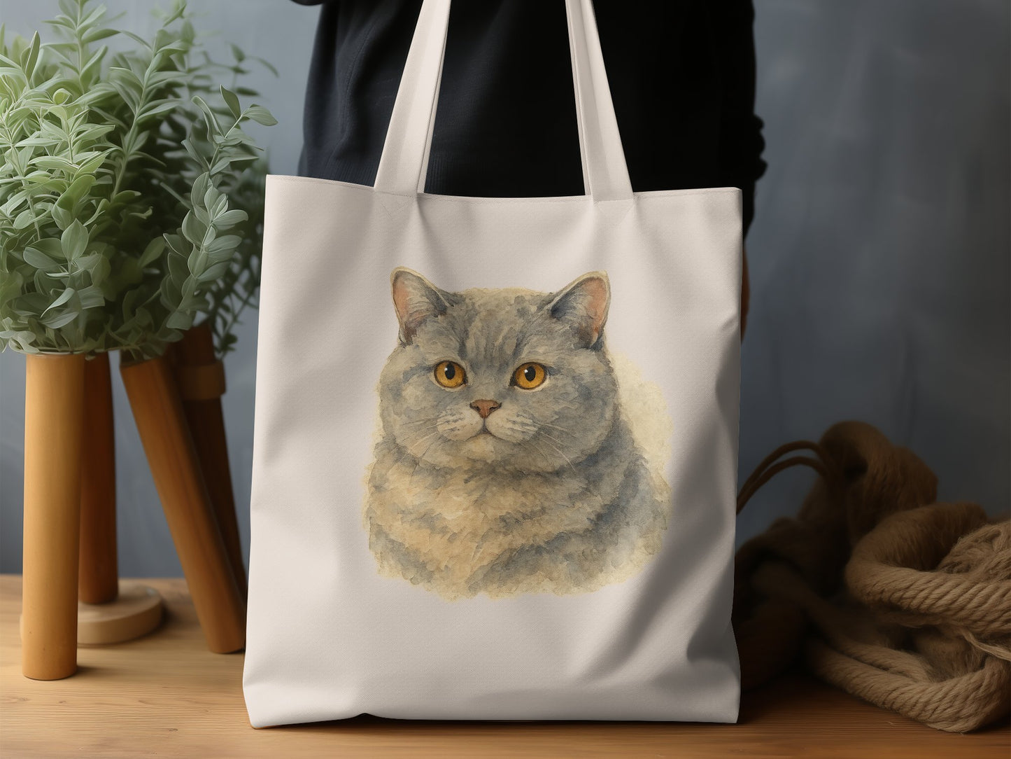 Charming Cat Portrait Printed Tote Bag product