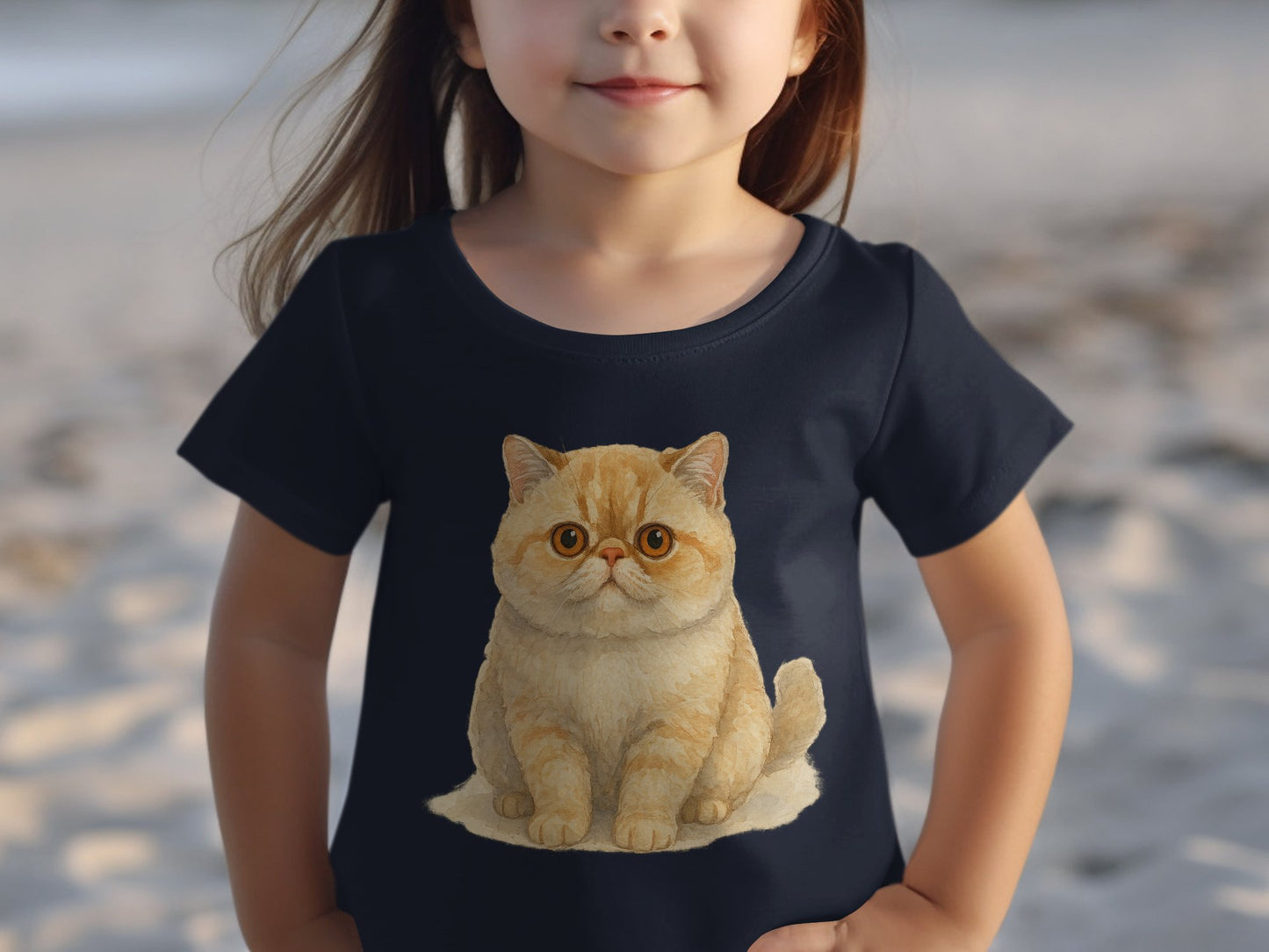 Cute Fluffy Cat Face Kid's Unique Artistic Shirt product