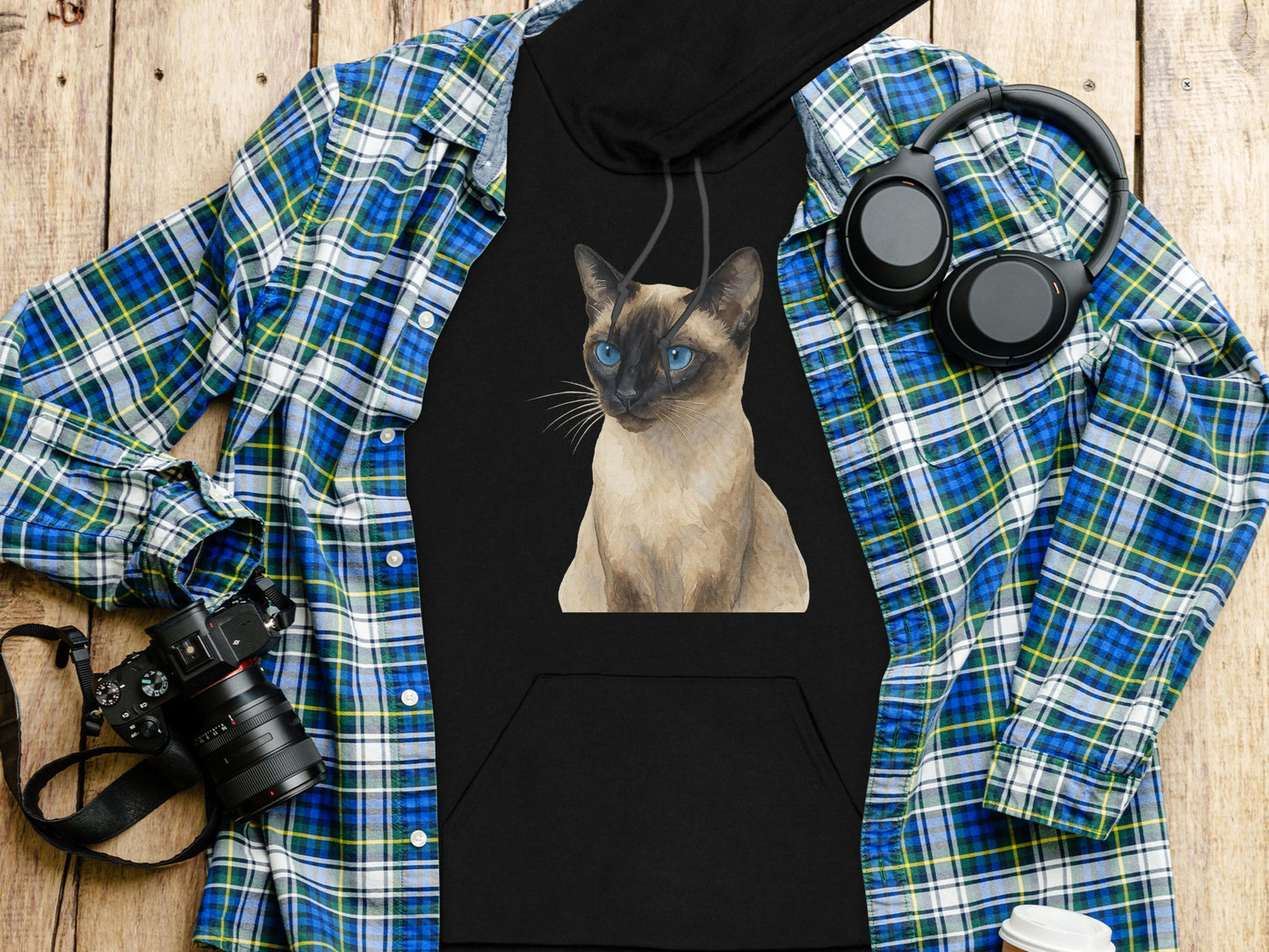Siamese Cat Pastel Print Hoodie fashion product