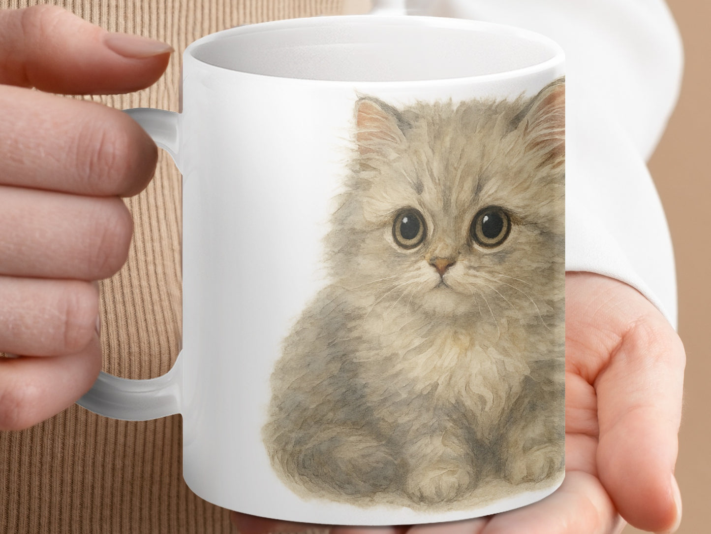 Adorable Fluffy Kitten Mug for Cat Lovers product type