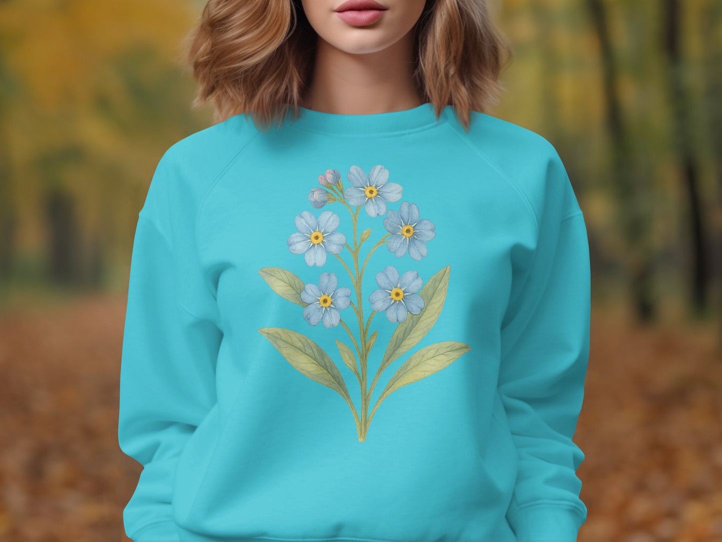 Beautiful Blue Floral Sweatshirt for Women product type