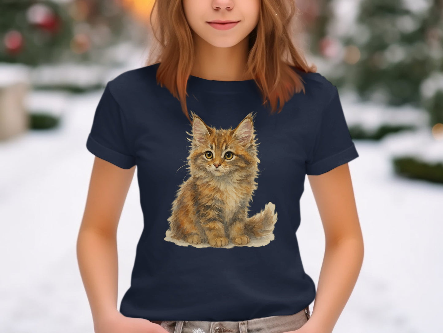 Realistic Cute Kitten Graphic Tee product type