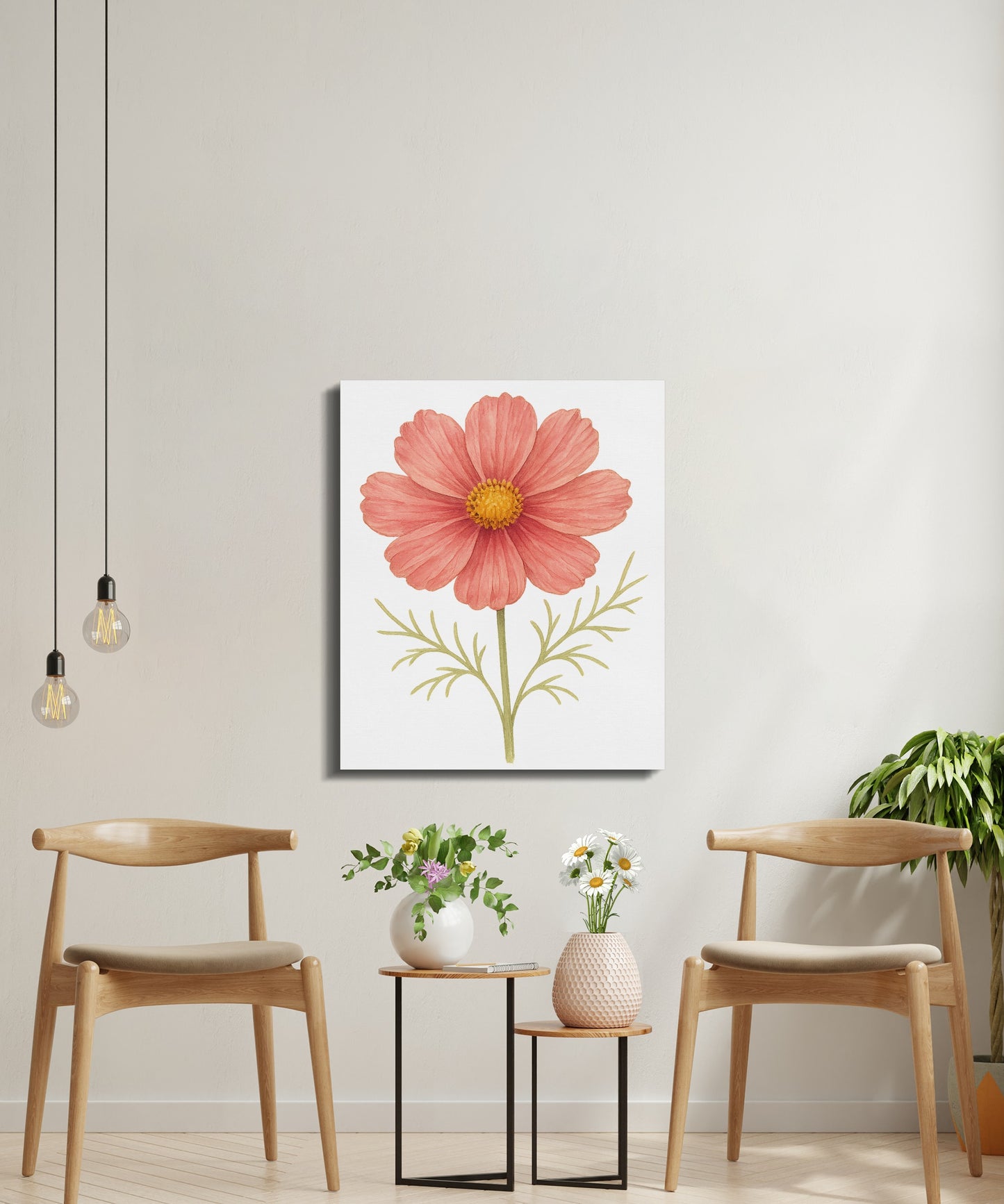 Pink Cosmos Flower Wall Art Canvas Home Decor product