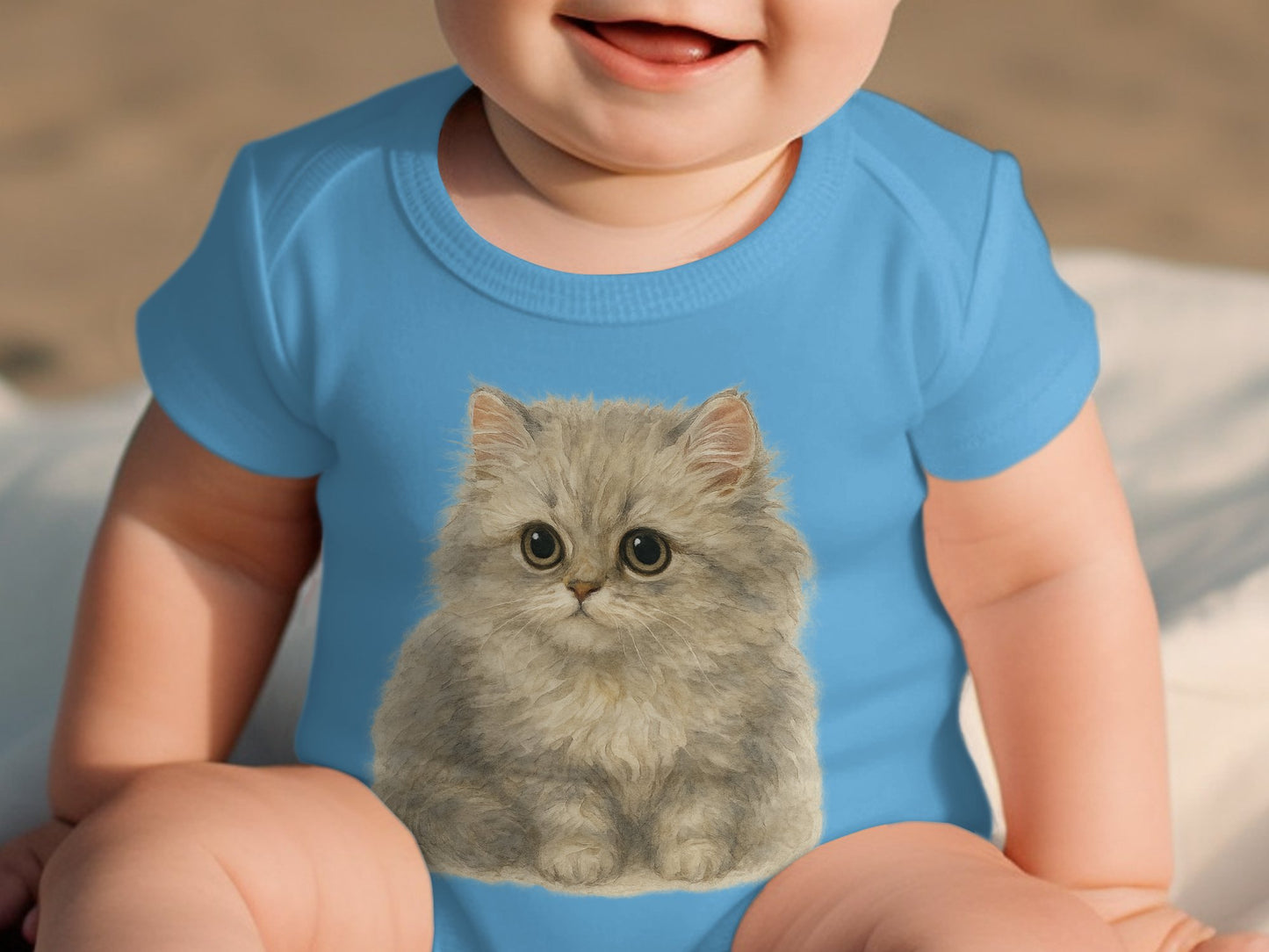 Cute Fluffy Kitten Graphic Baby Onesie product