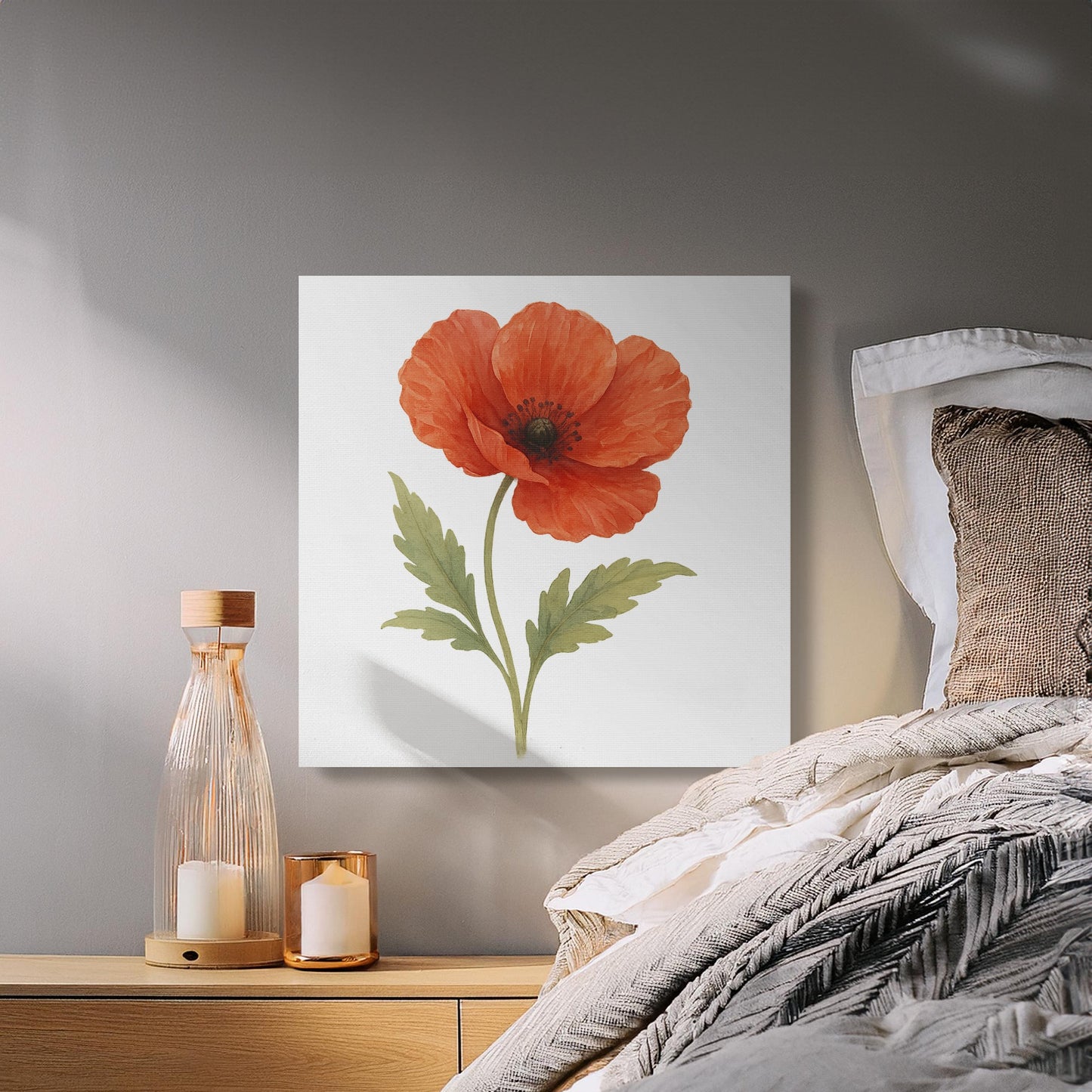 Beautiful Orange Poppy Flower Canvas Wall Art product