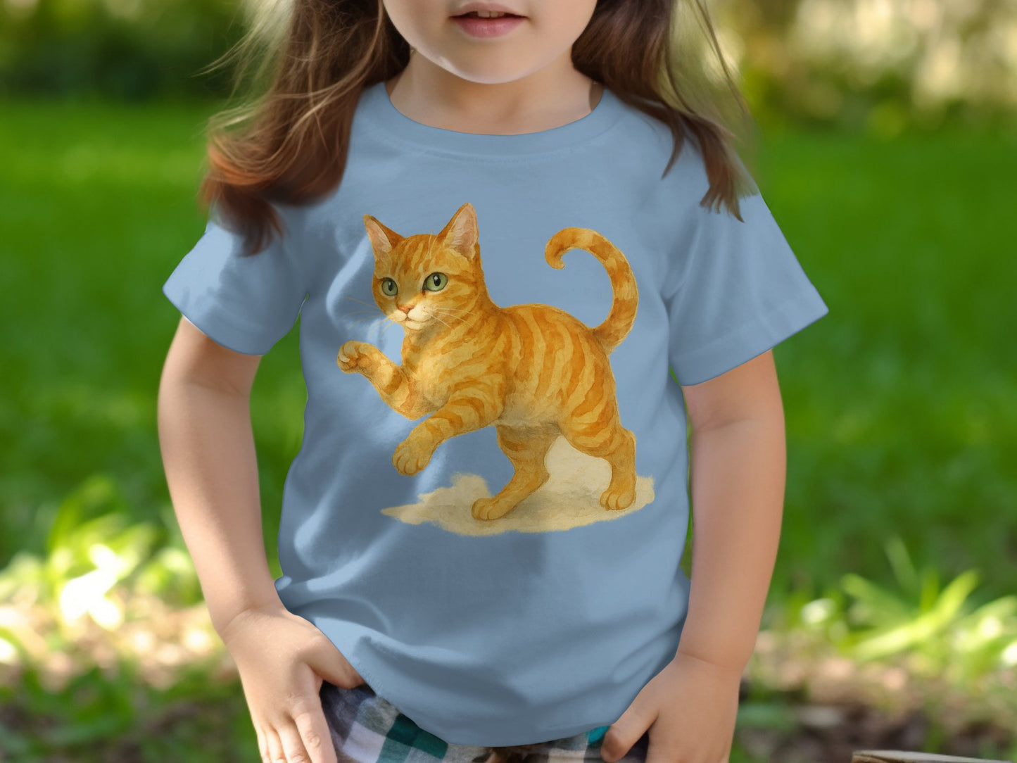 Playful Orange Cat Graphic on Kids T-shirt product
