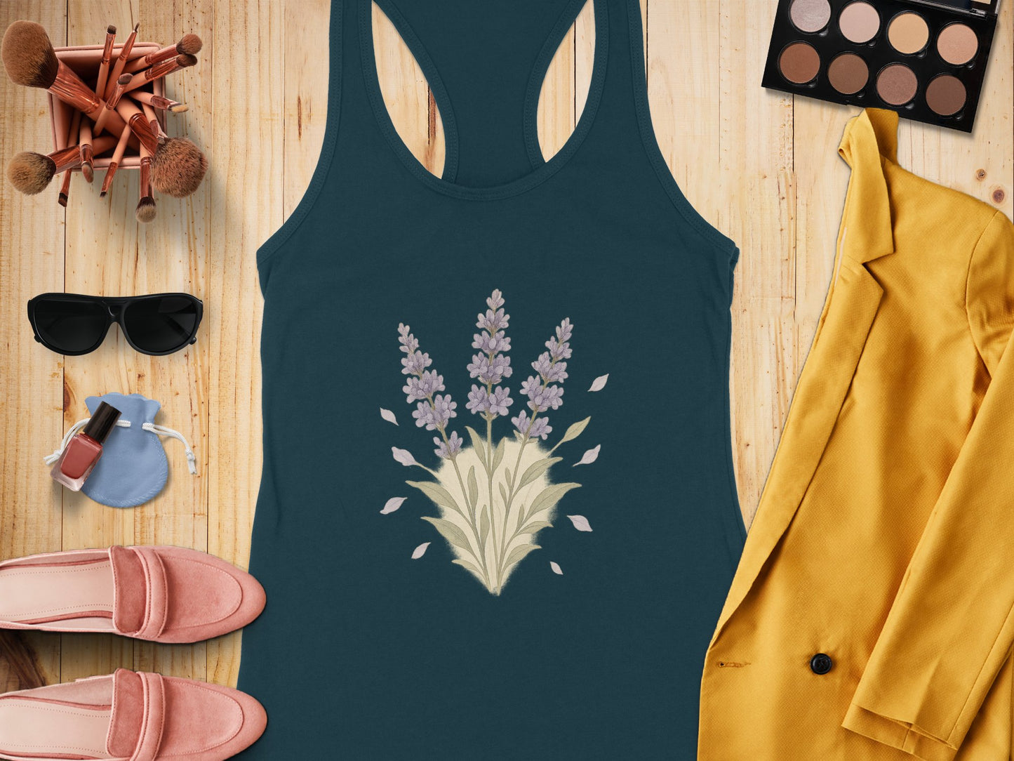 Lavender Floral Racerback Tank Top Stylish product