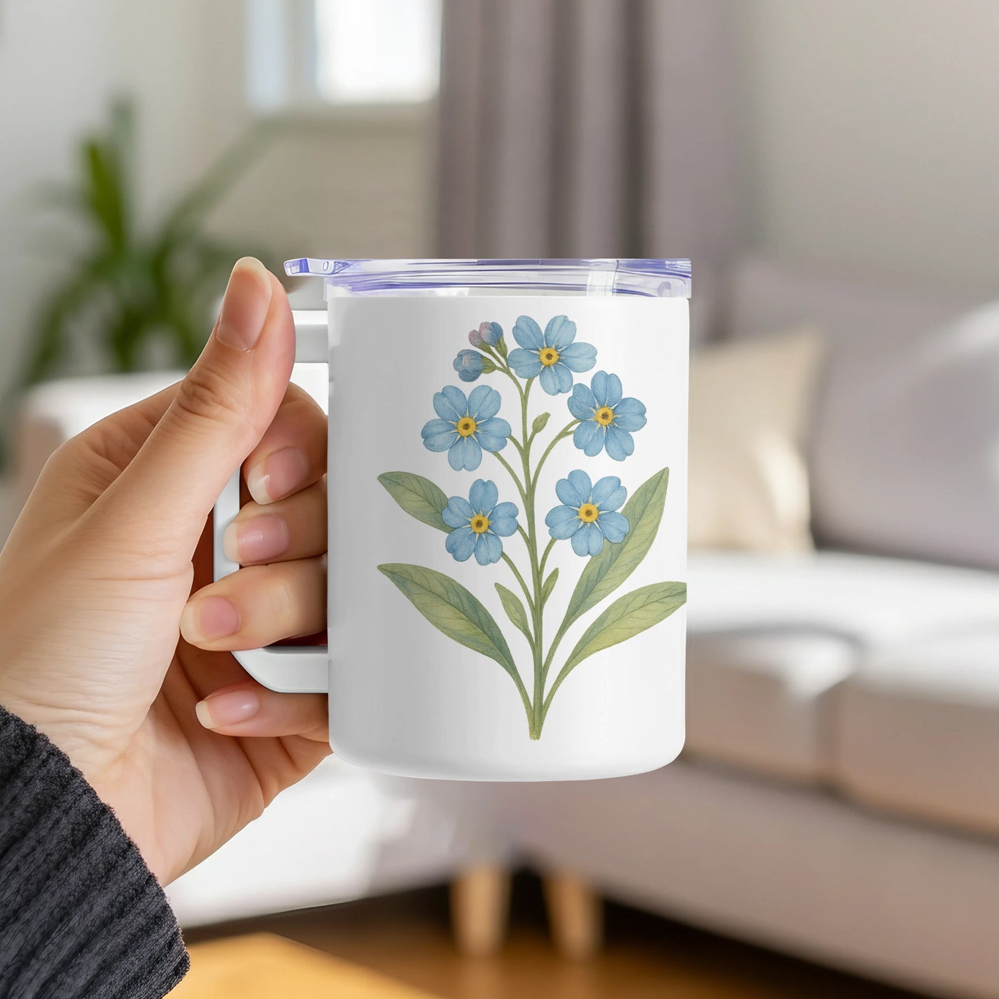 Floral Blue Flowers Art Print Design Mug product