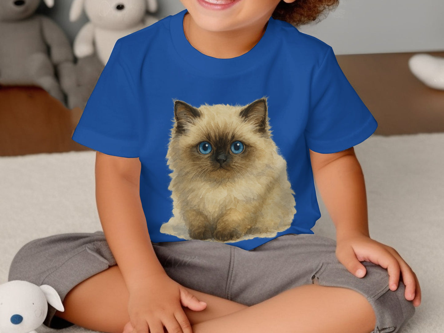 Cute Cat with Blue Eyes Design T-shirt product