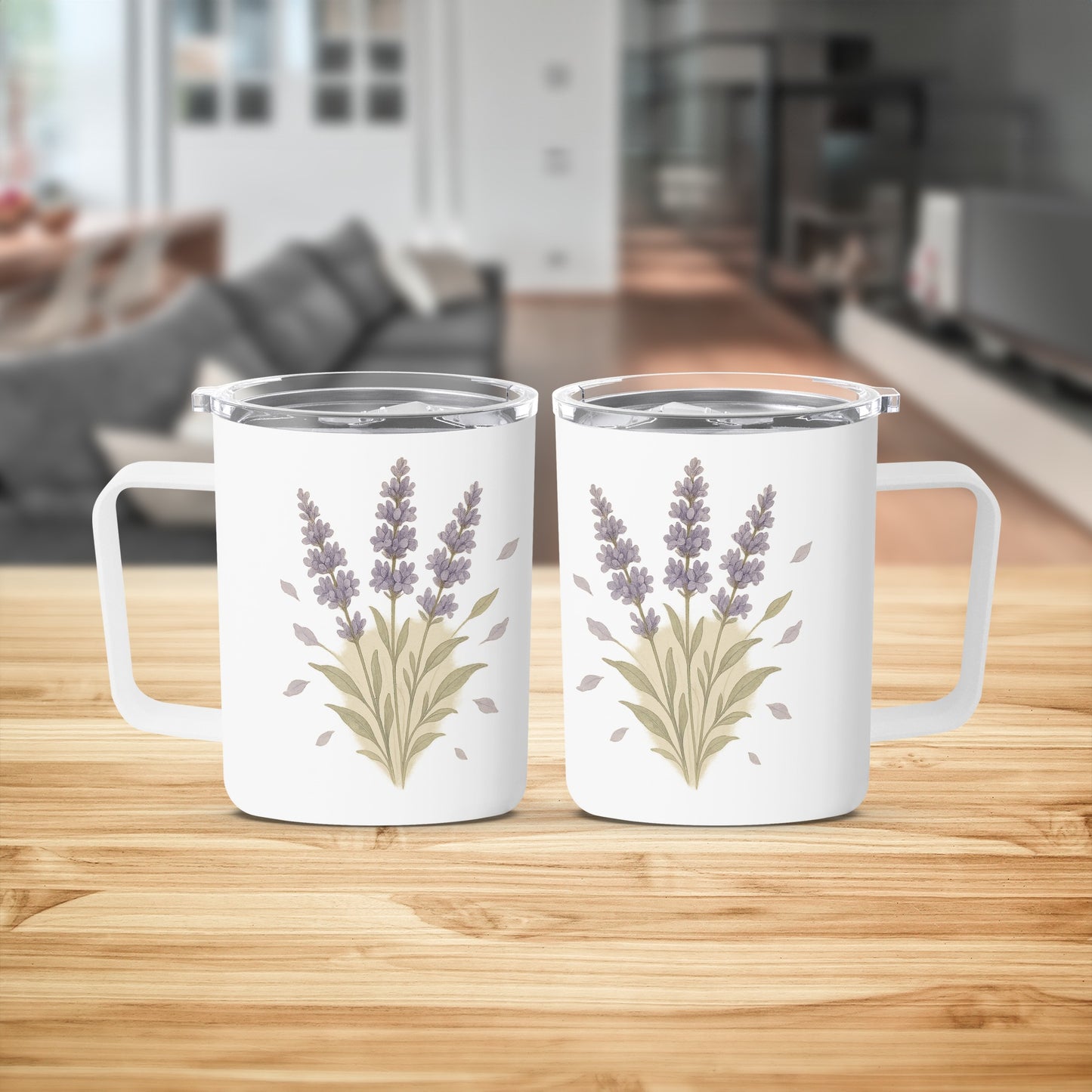 Beautiful Ceramic White Lavender Design Mug product