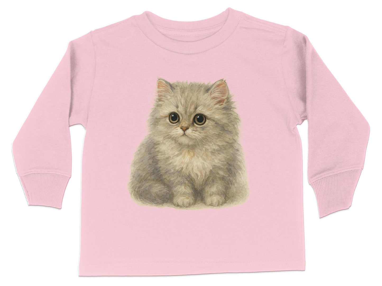 Adorable Fluffy Kitten Print Long Sleeve Shirt product