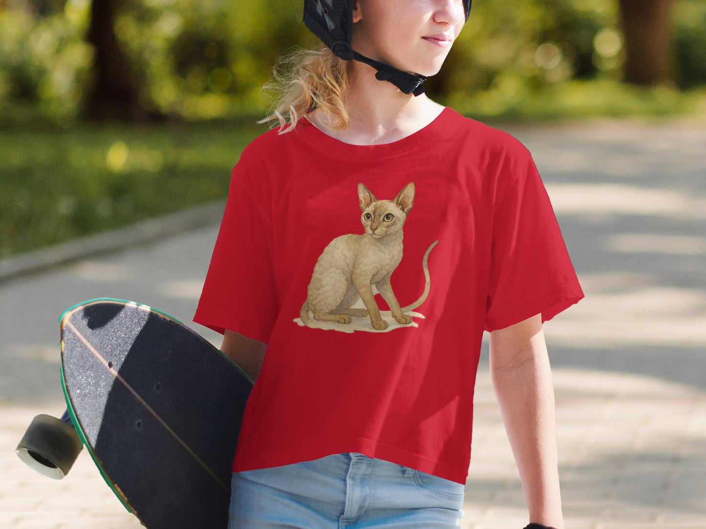 Cat with Curled Tail Illustration T-Shirt product
