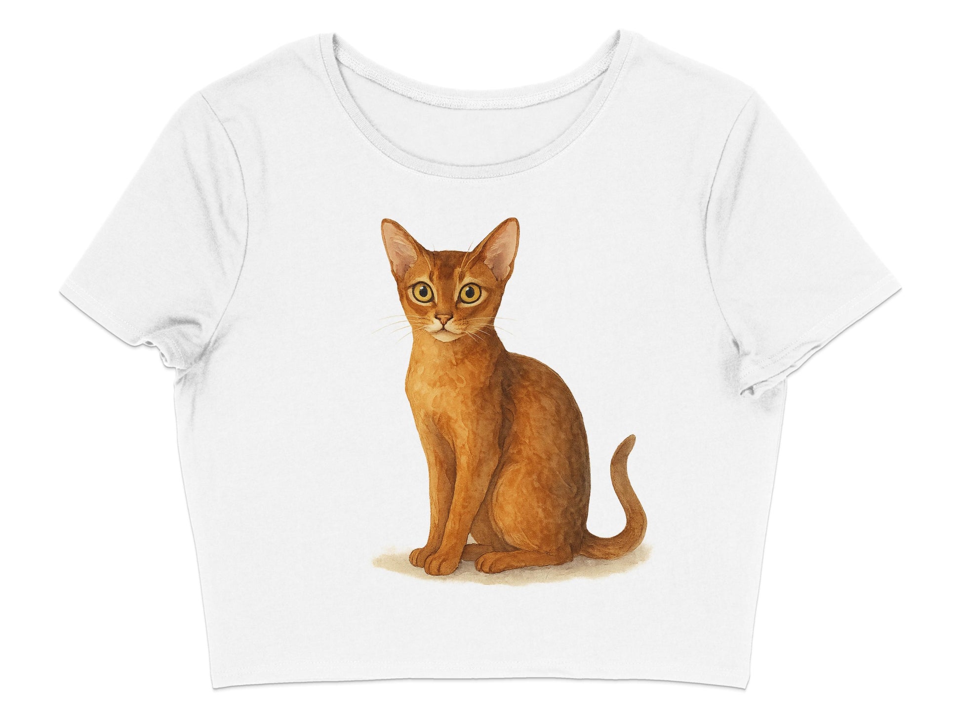 Cute Brown Cat Illustration Print T-Shirt product