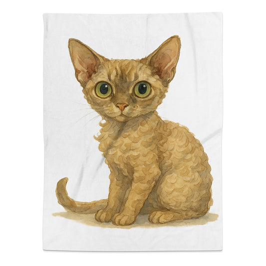 Cute Kitten Illustration on Cozy Blanket Product