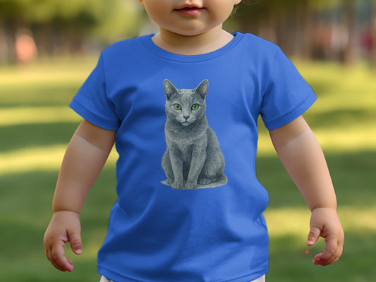 Adorable Blue T-Shirt with Cute Cat Design product