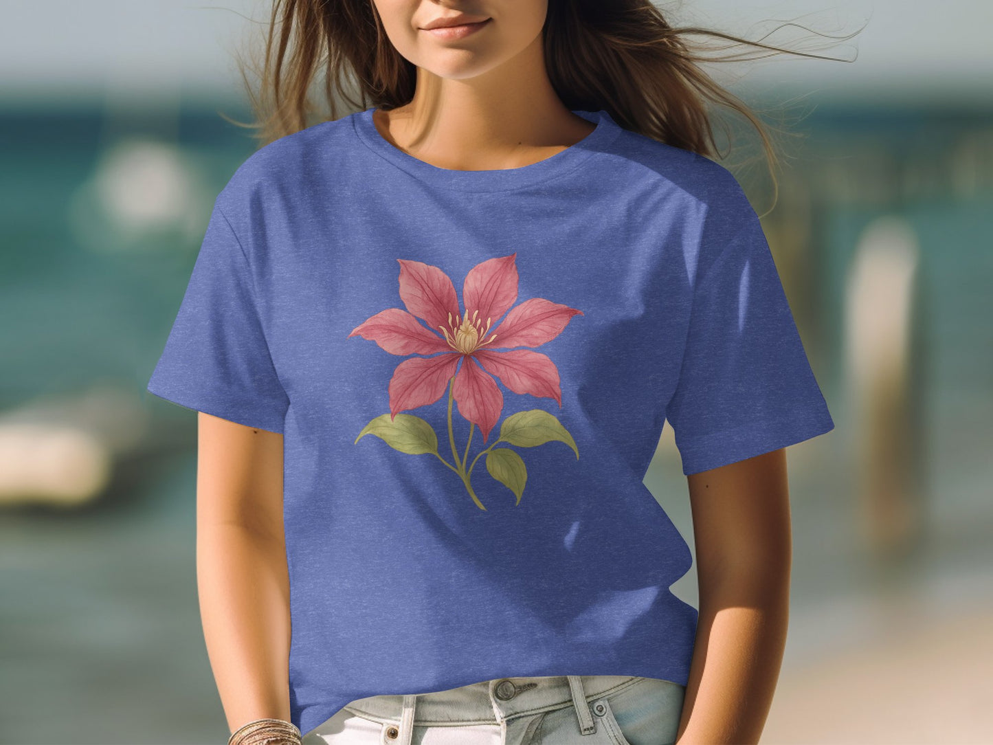 Beautiful Floral Print Blue Casual Shirt product