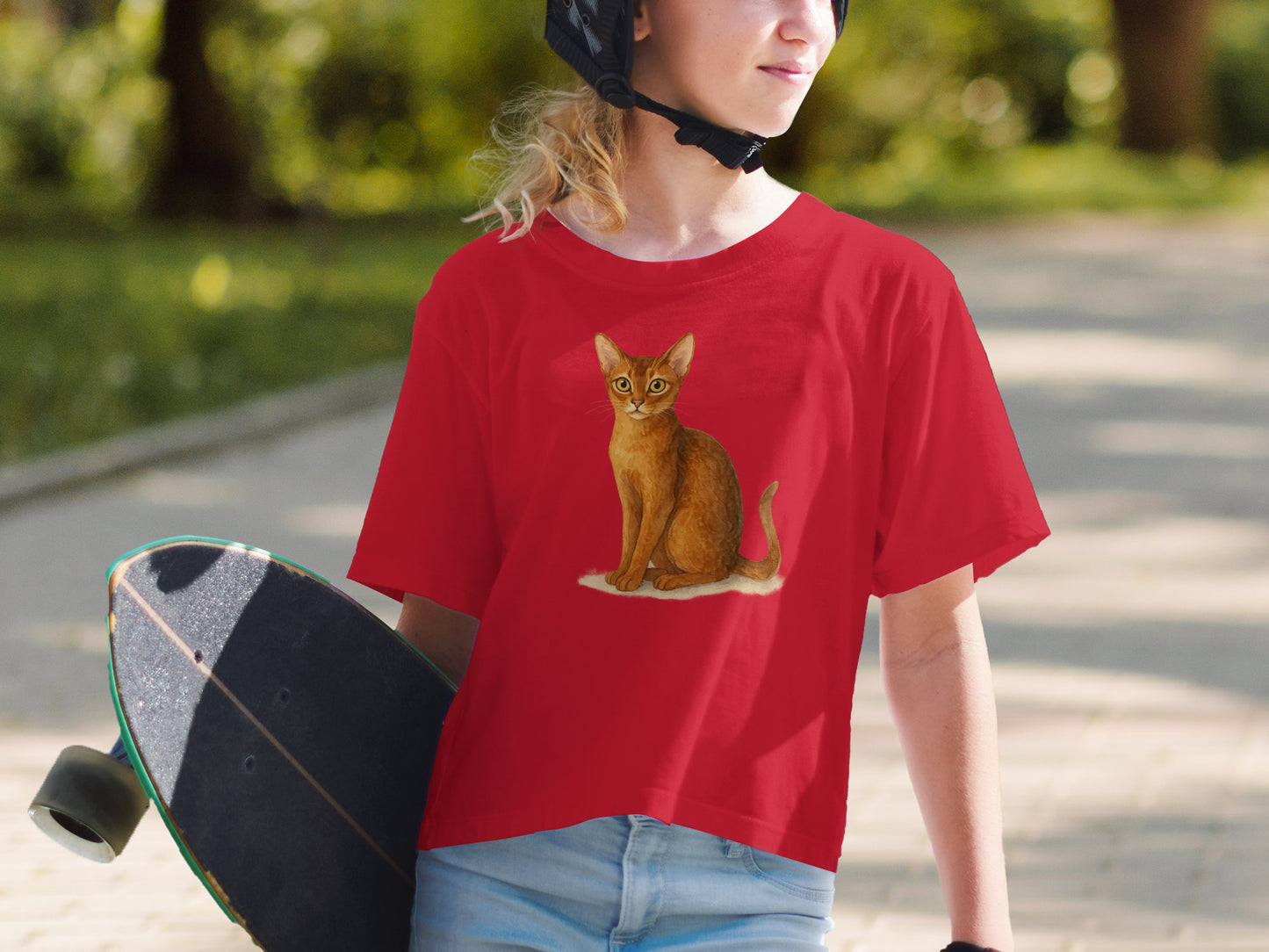 Red T-shirt with Cute Cat Print product type