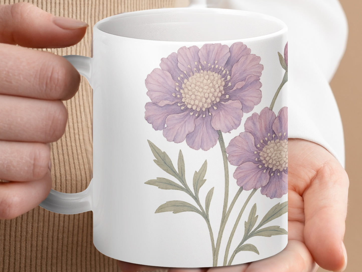 Purple Flower Design Coffee Mug Perfect Morning Cup product type