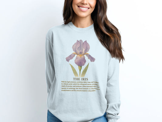 Botanical Iris Flower Graphic Design Sweatshirt product