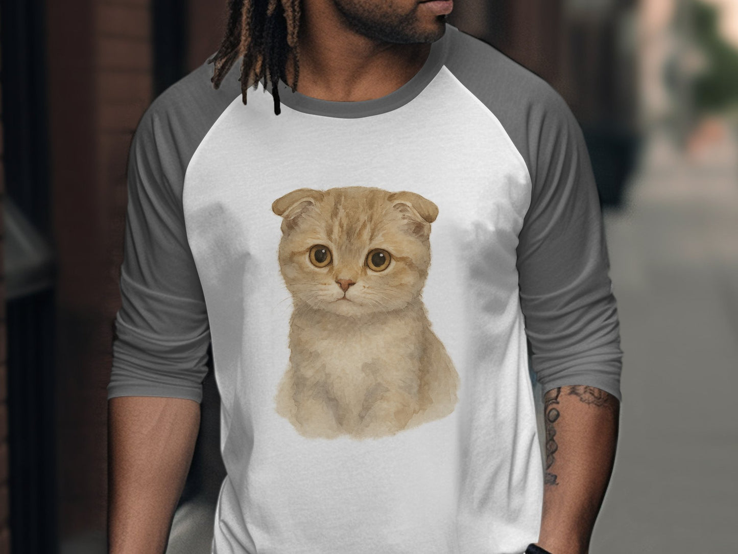 Adorable Brown Kitten Art on Graphic Tee product type