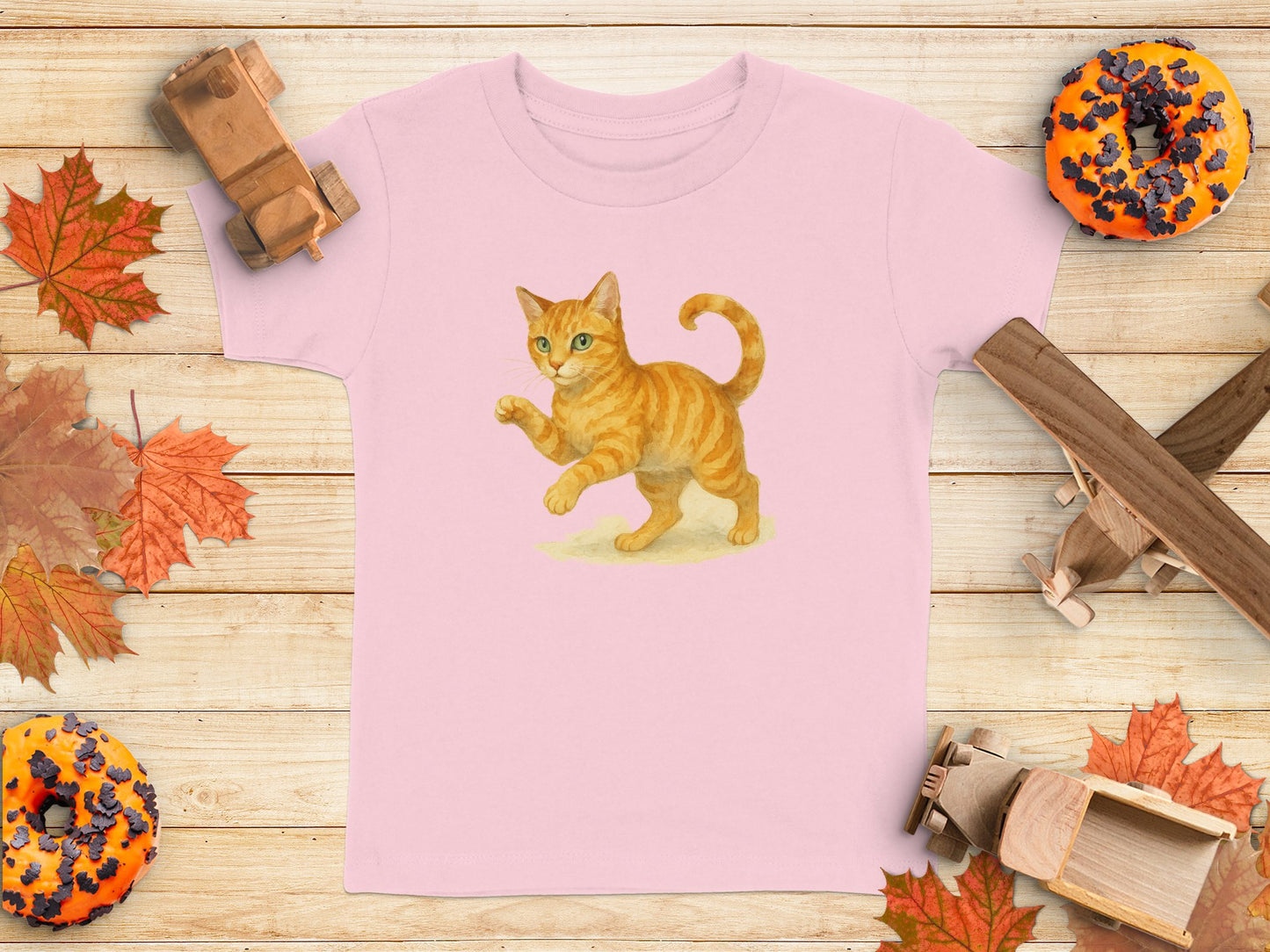 Cute Cat Design Pink T-Shirt for Kids Fashion Wear product type