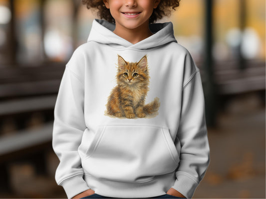 Cute Kitten Graphic Design on White Hoodie product