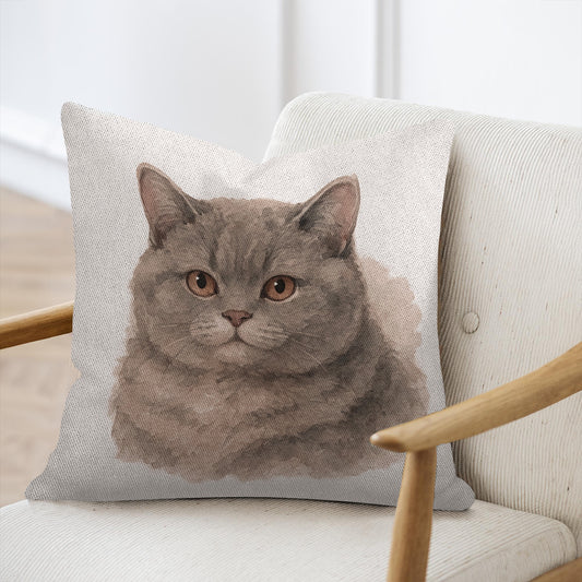 Adorable Cat Portrait Throw Pillow Home Decor product