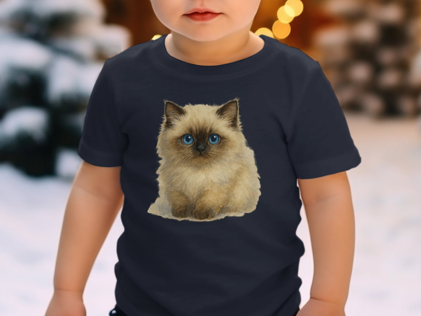Cute Fluffy Kitten with Blue Eyes Kids T-Shirt product