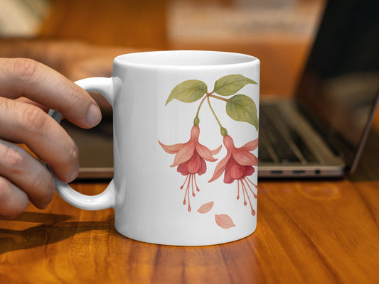 Elegant Floral Design Handled Coffee Mug product type