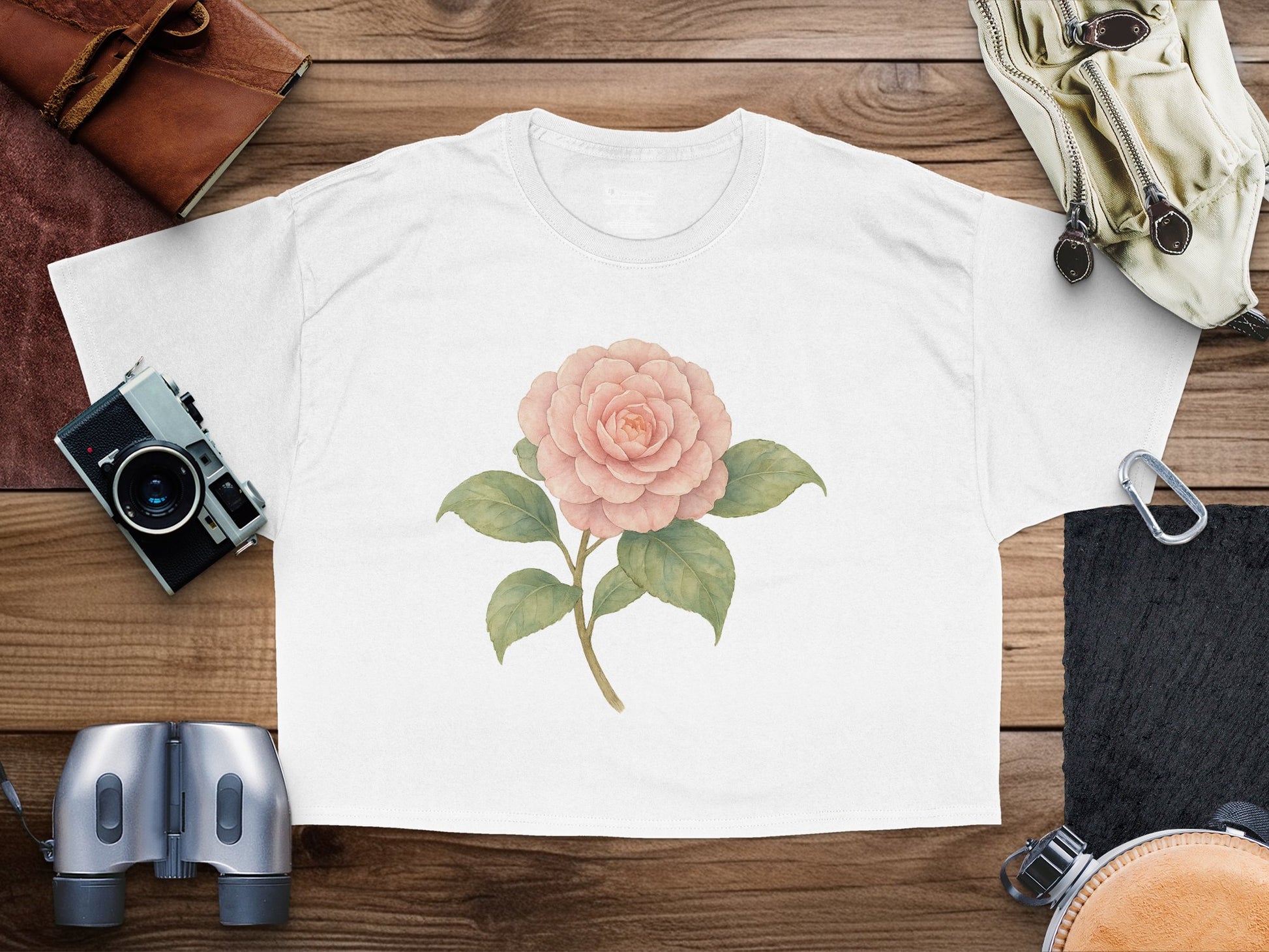 Beautiful Rose Illustration on White T-Shirt product