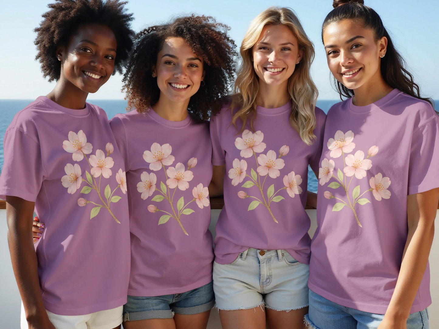 Blossom Themed Graphic Short Sleeve T Shirt product type