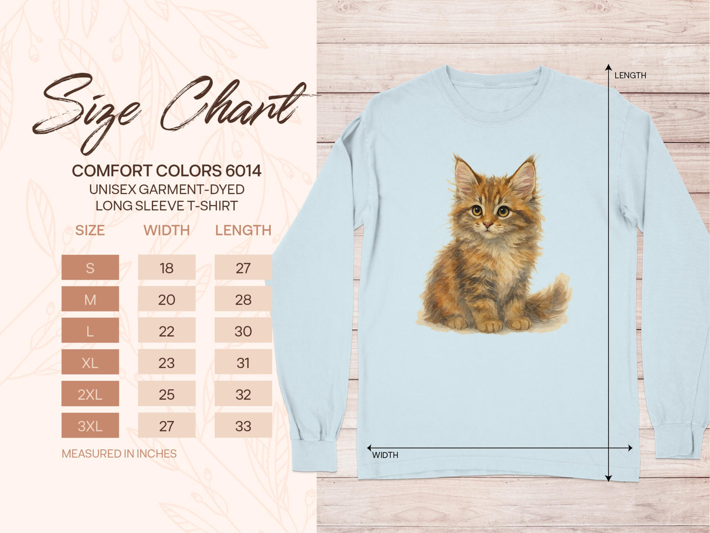 Adorable Kitten Print Long Sleeve T-Shirt product type