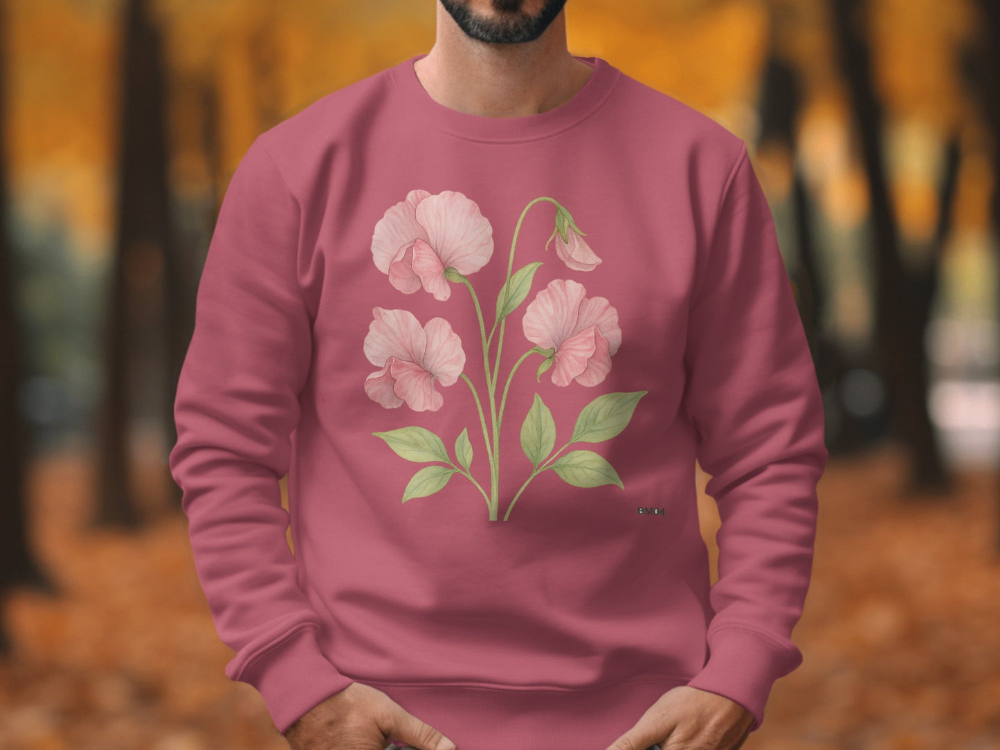 Beautiful Pink Floral Design Long Sleeve Sweatshirt product type