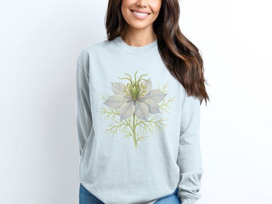 Floral White Blossom Graphic Long Sleeve product