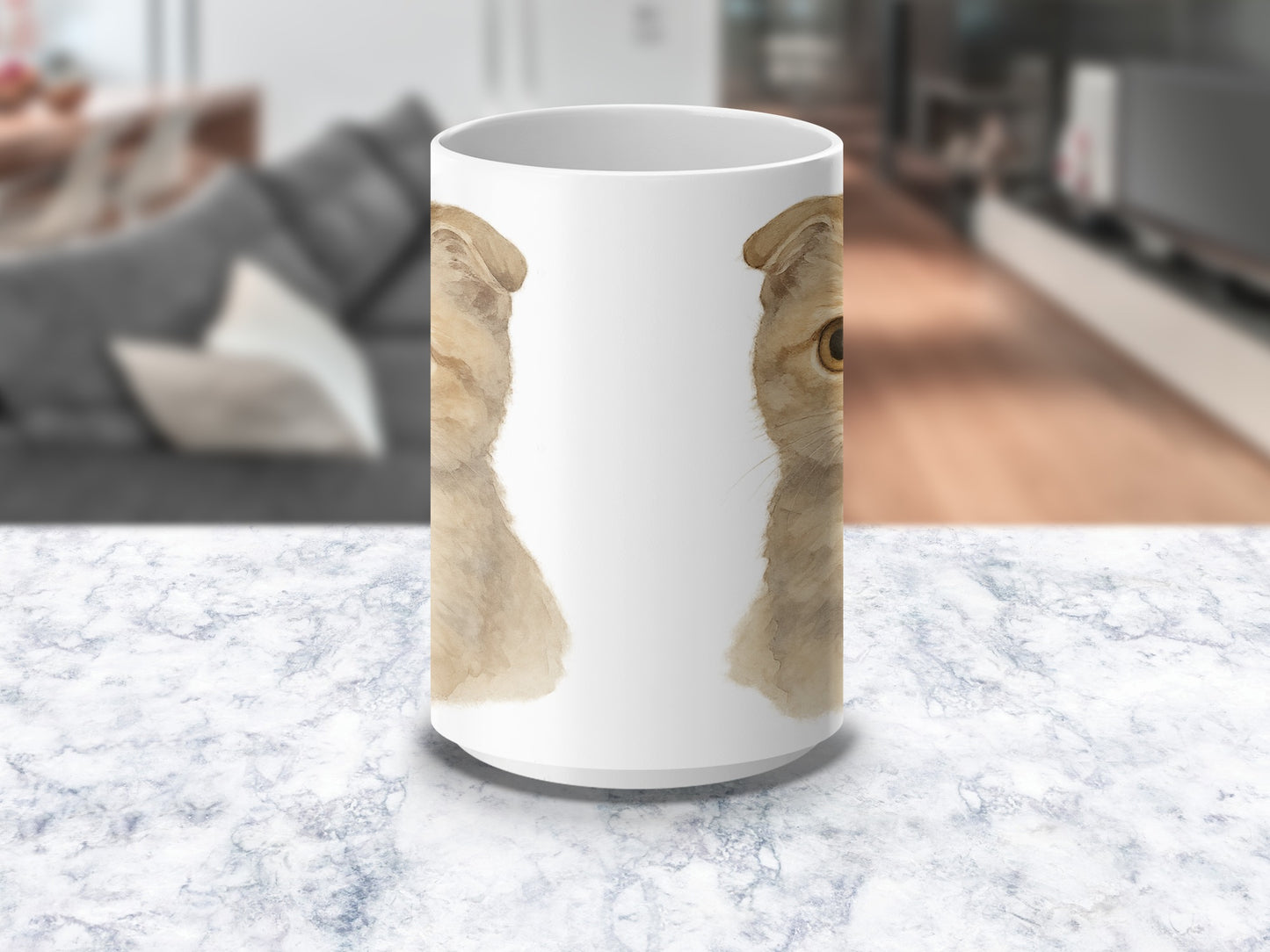 Adorable Cat Faces Illustrated White Ceramic Mug product