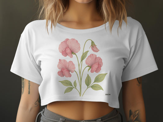 Beautifully Designed Pink Floral Print Crop Top Product