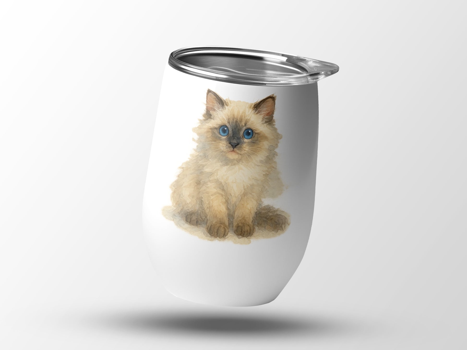 Adorable Blue Eyed Cat Design Vacuum Tumbler product