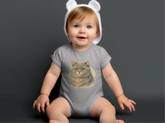 Adorable Cat Face Print Baby Onesie Cute Baby Product