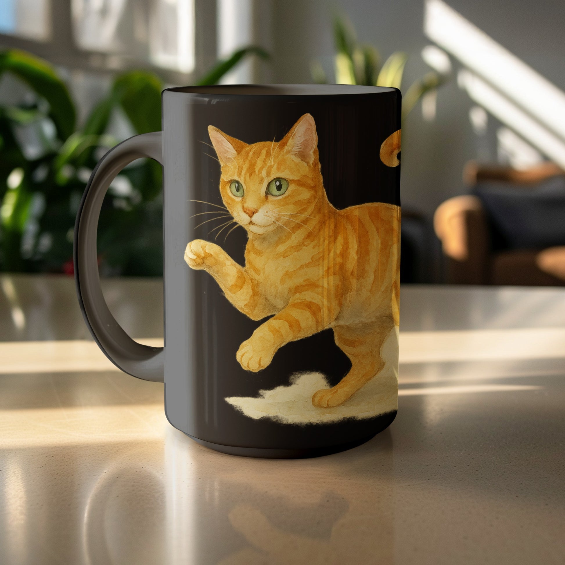 Playful Orange Tabby Cat Artwork Coffee Mug Product